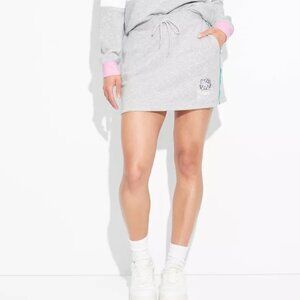 Hello Kitty Mini Women's Graphic Skirt- Heather Gray